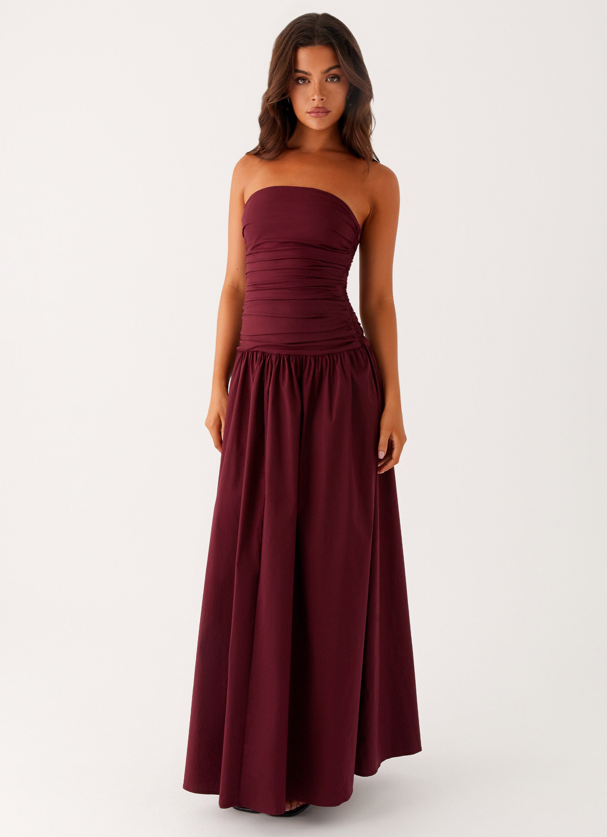 Elise Long Dress Carmel Elegance
