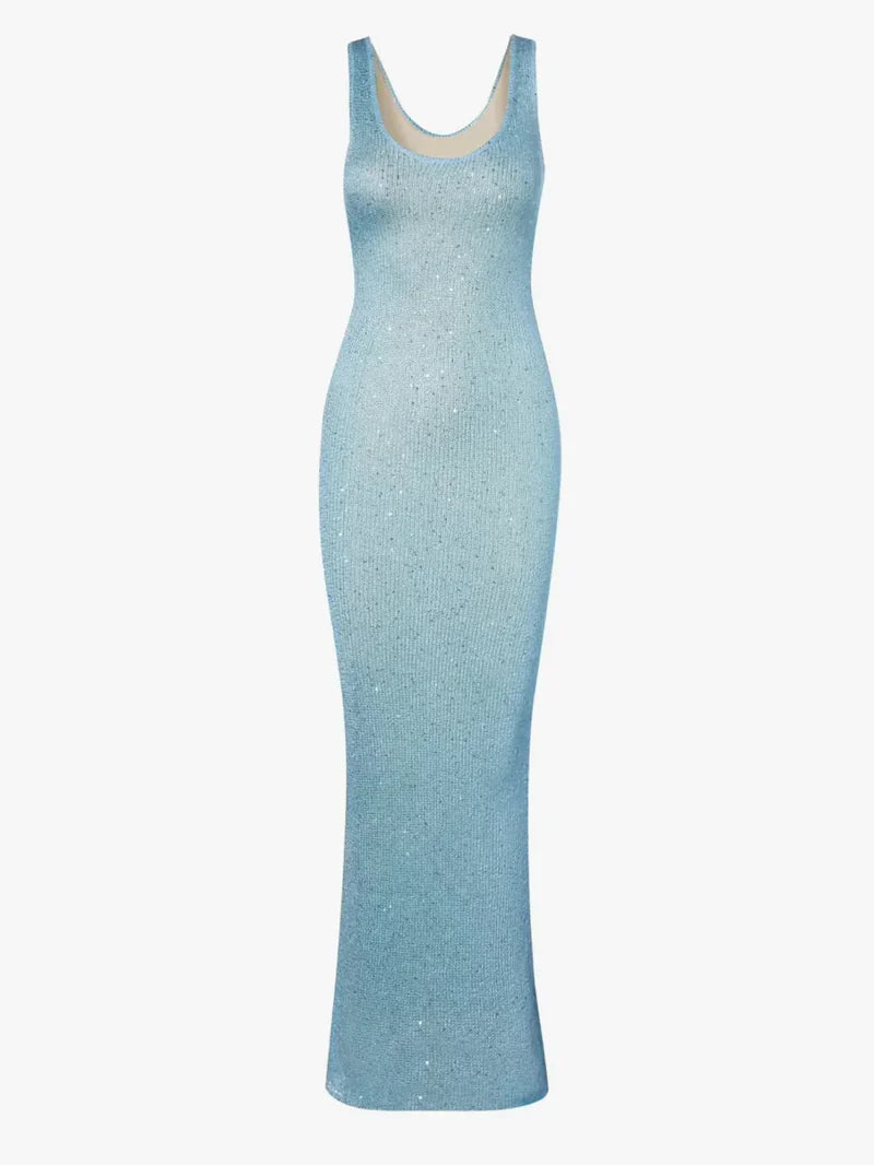 Ana Dress - Baia Blue Sequin