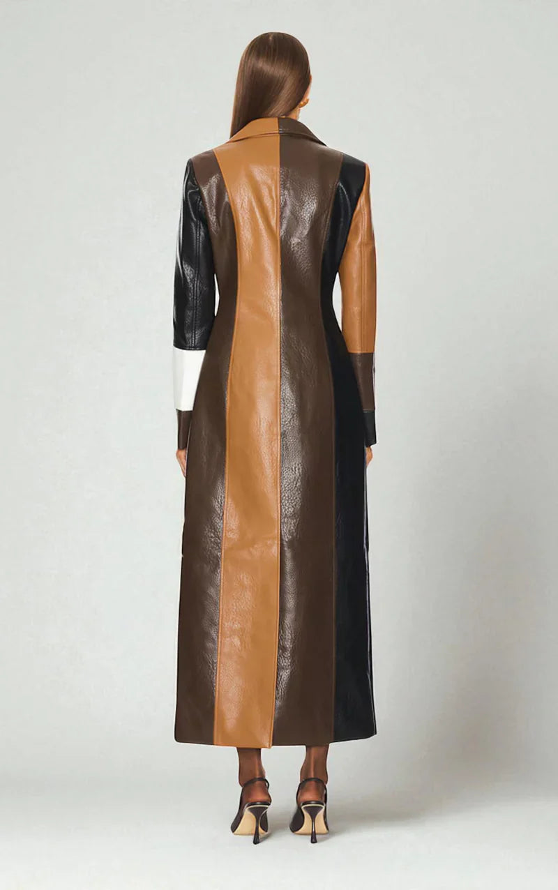 Rosaline Mosaic Leather Coat