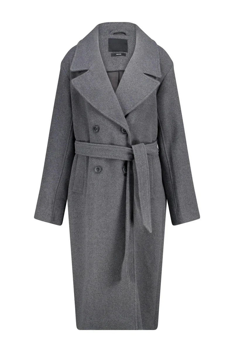 Remy Long Elegant Belted Jacket