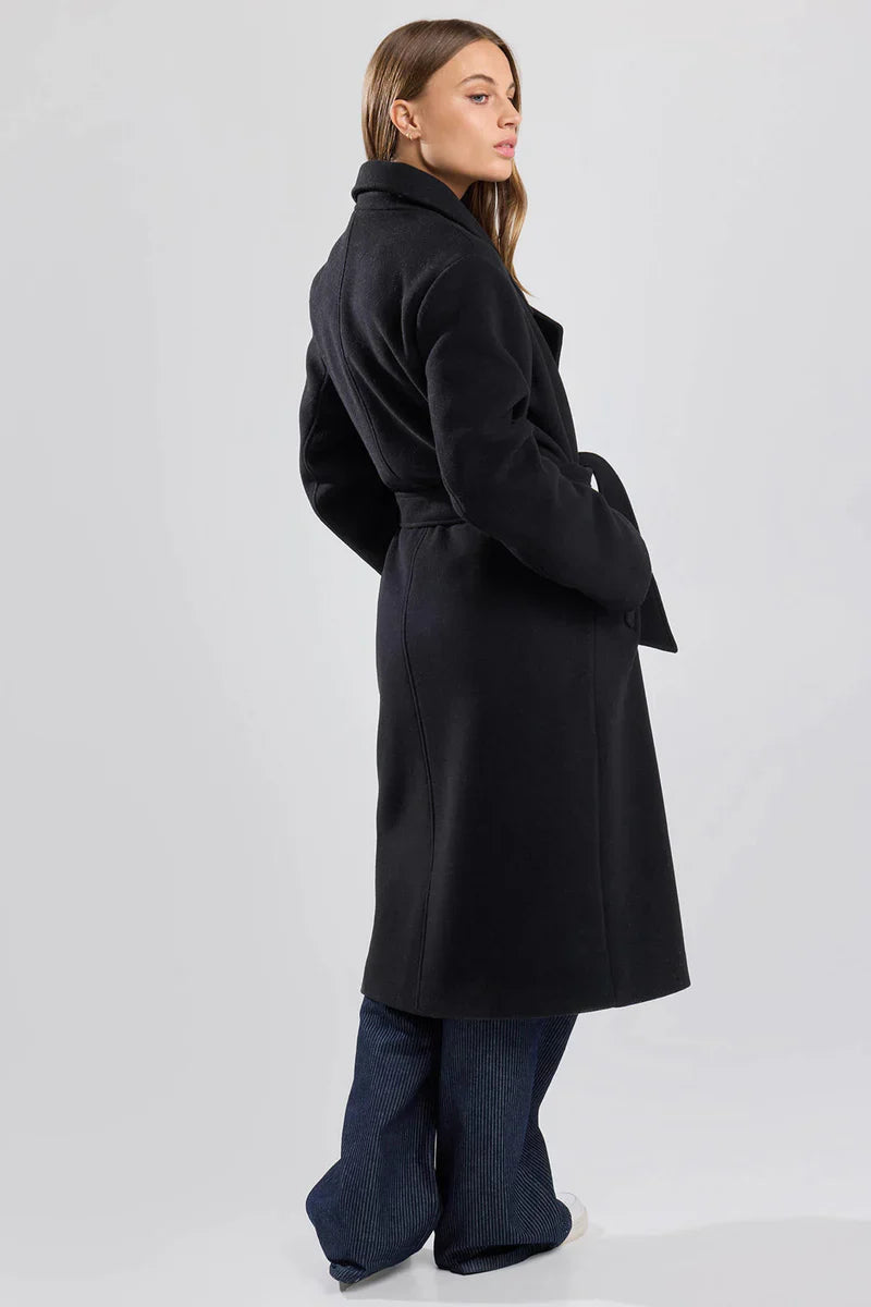 Remy Long Elegant Belted Jacket