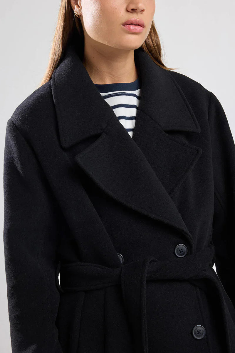 Remy Long Elegant Belted Jacket