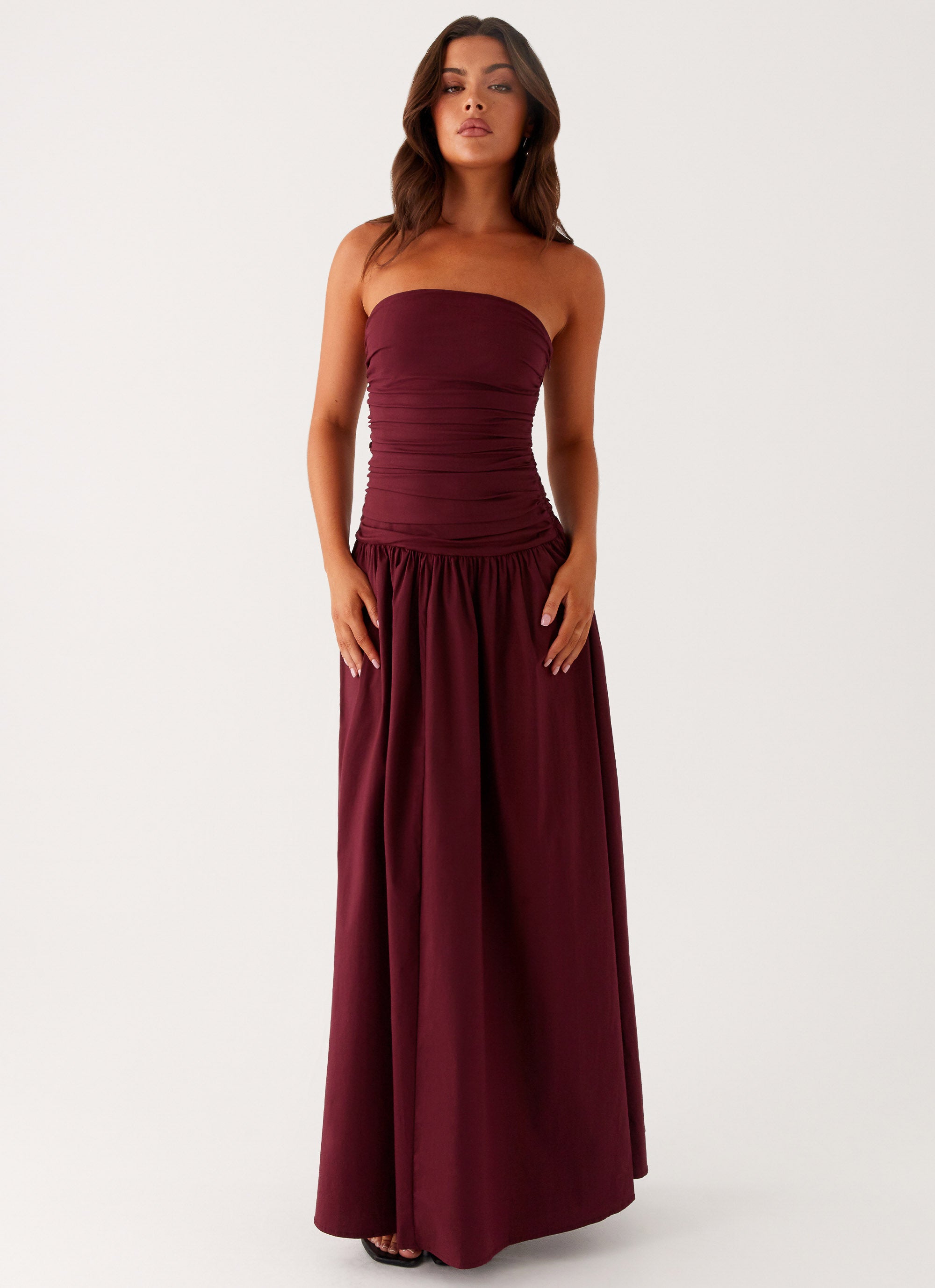 Elise Long Dress Carmel Elegance