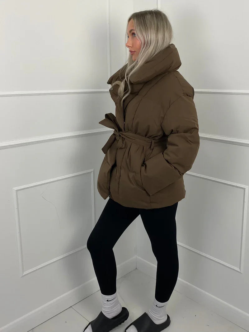 Karly Short Belted Puffer Jacket