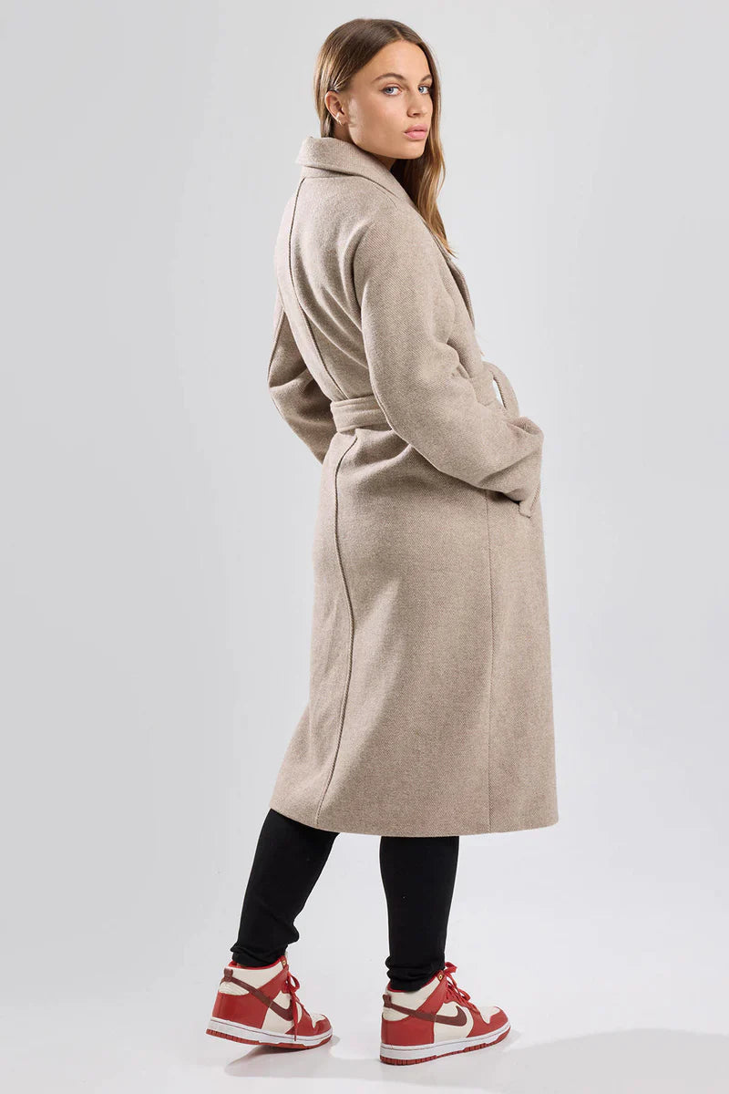 Remy Long Elegant Belted Jacket