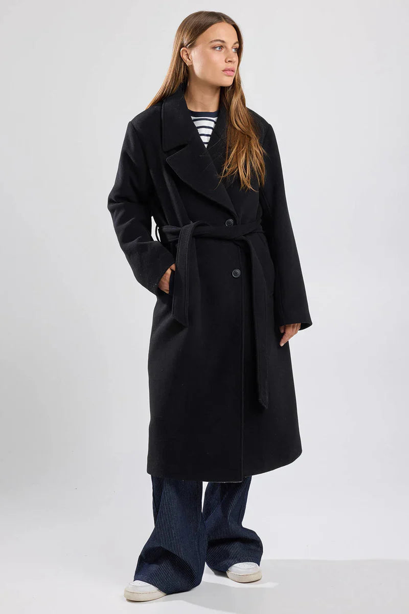Remy Long Elegant Belted Jacket